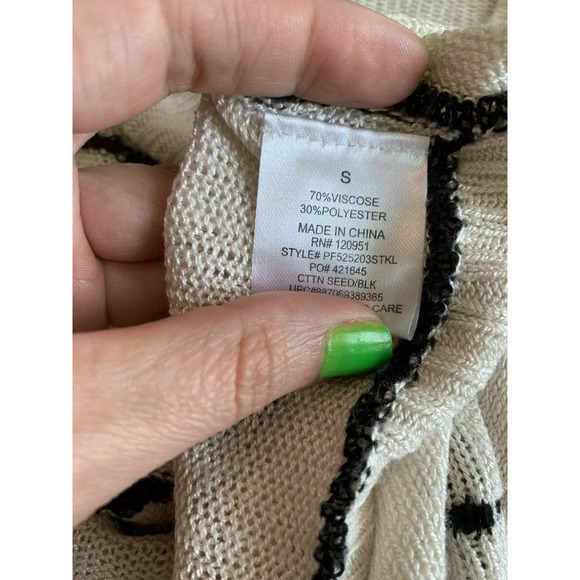 Pink Republic Asymmetrical Hem Striped V Neck Tunic Sweater Small - Picture 4 of 11